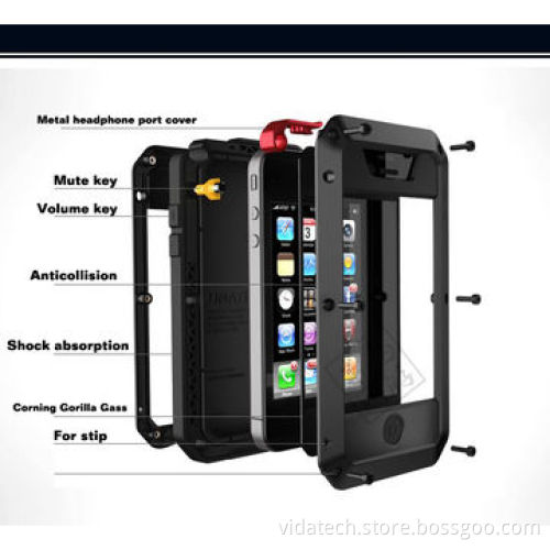 Aluminum Authentic Life-proof/Waterproof Screen Case for iPhone 5